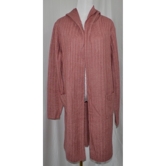 Theo & Spence Size M  Women's Open Front Cardigan with‎ Pockets Dusty Rose - Picture 2 of 9